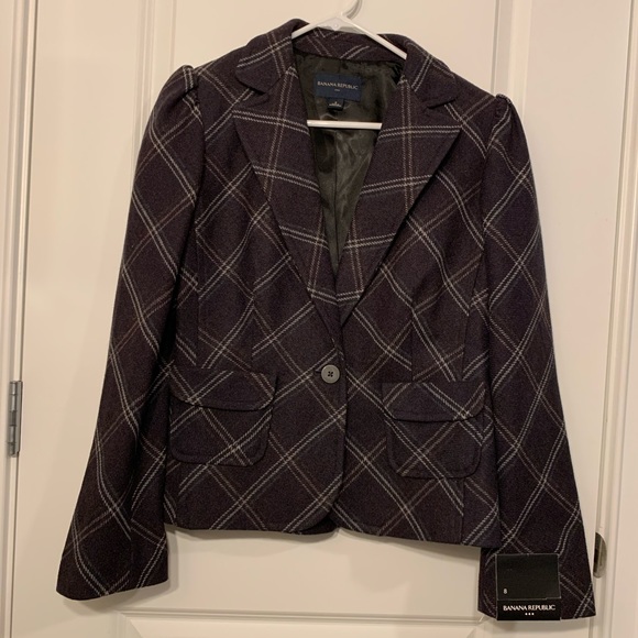 NWT BANANA REPUBLIC wool blazer. Sz 8 - Picture 4 of 8